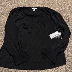 Nine West Black V-Neck Blouse